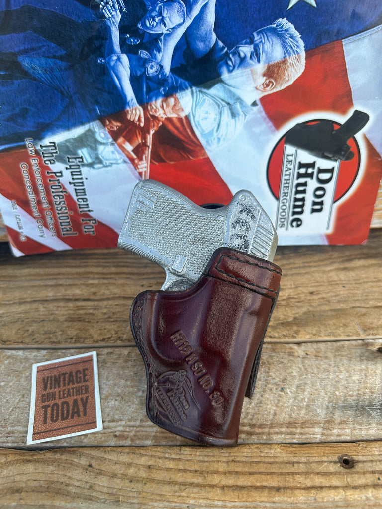 Vintage Don Hume H715 C Brown Leather Open Top IWB Holster For Kel Tec P32