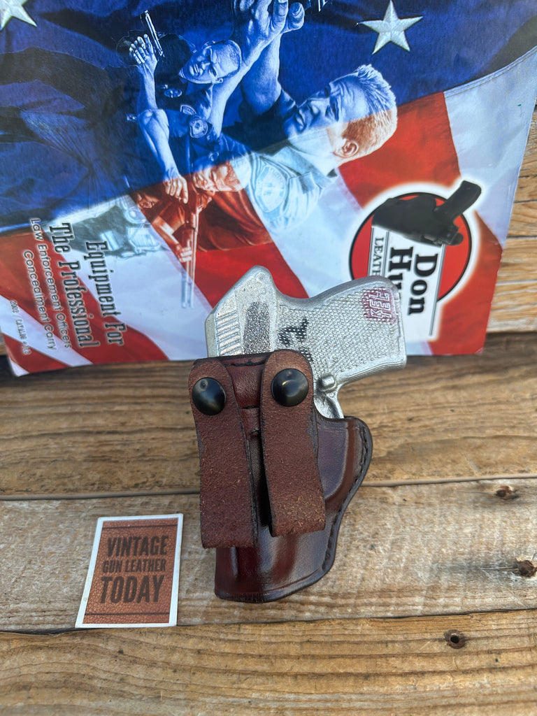 Vintage Don Hume H715 C Brown Leather Open Top IWB Holster For Kel Tec P32