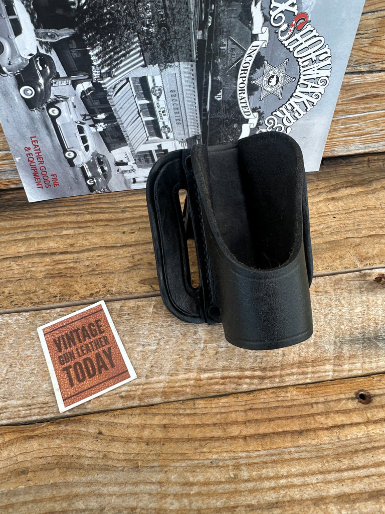Tex Shoemaker Black Leather Duty Flashlight Holder For C D 1.5" Diameter Light
