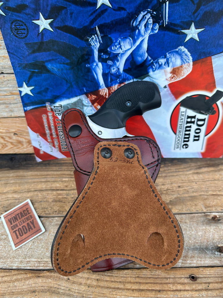 Vintage Don Hume Saddle Brown Leather Paddle Holster For Ruger SP101 3" 3.06