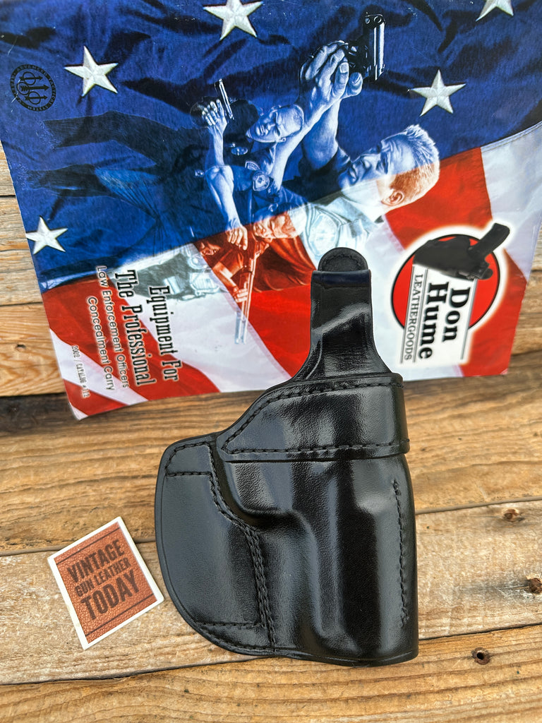 Don Hume Black Leather H724 28-1 OWB Holster For Smith Wesson 3913 Round