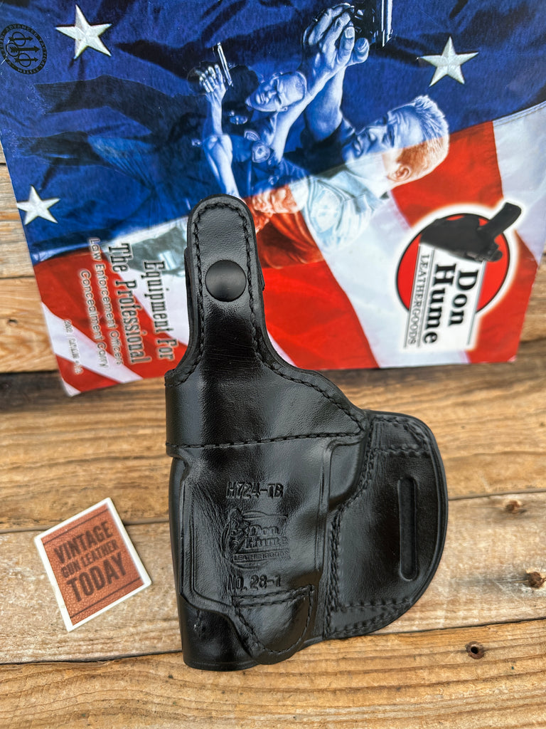 Don Hume Black Leather H724 28-1 OWB Holster For Smith Wesson 3913 Round