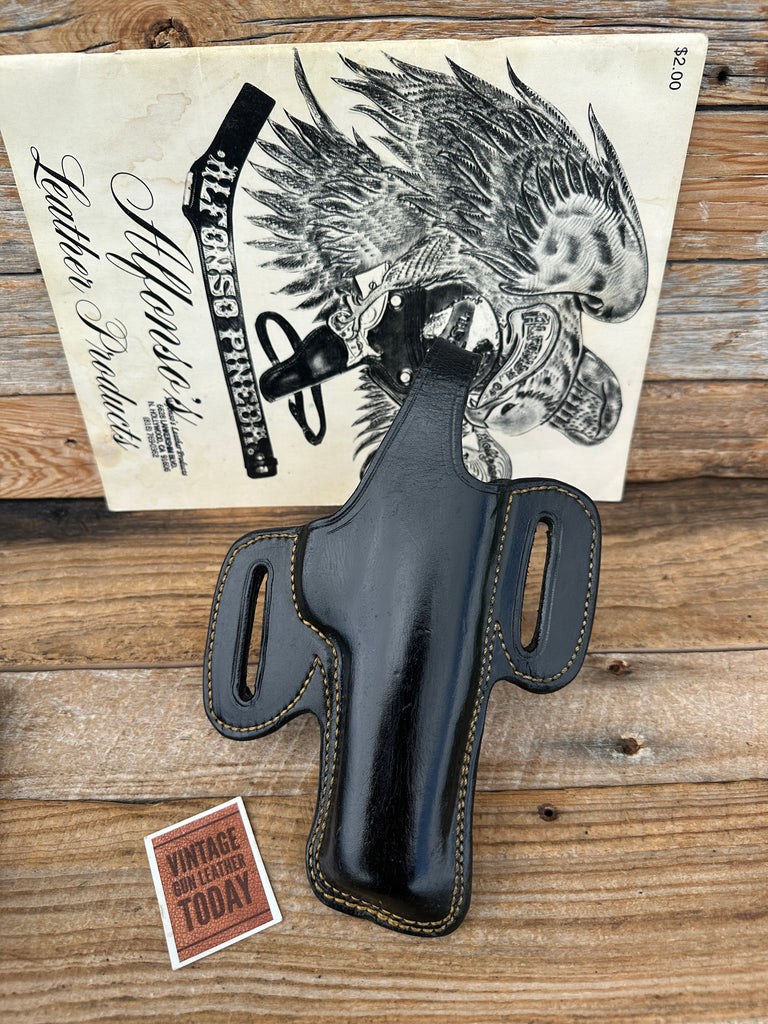 Alfonsos Plain Black Leather OWB Holster for Colt 45 1911 5" Government Model