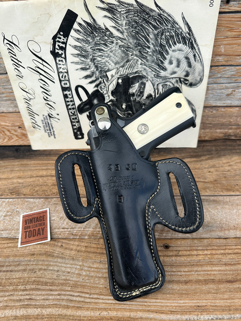 Alfonsos Plain Black Leather OWB Holster for Colt 45 1911 5" Government Model