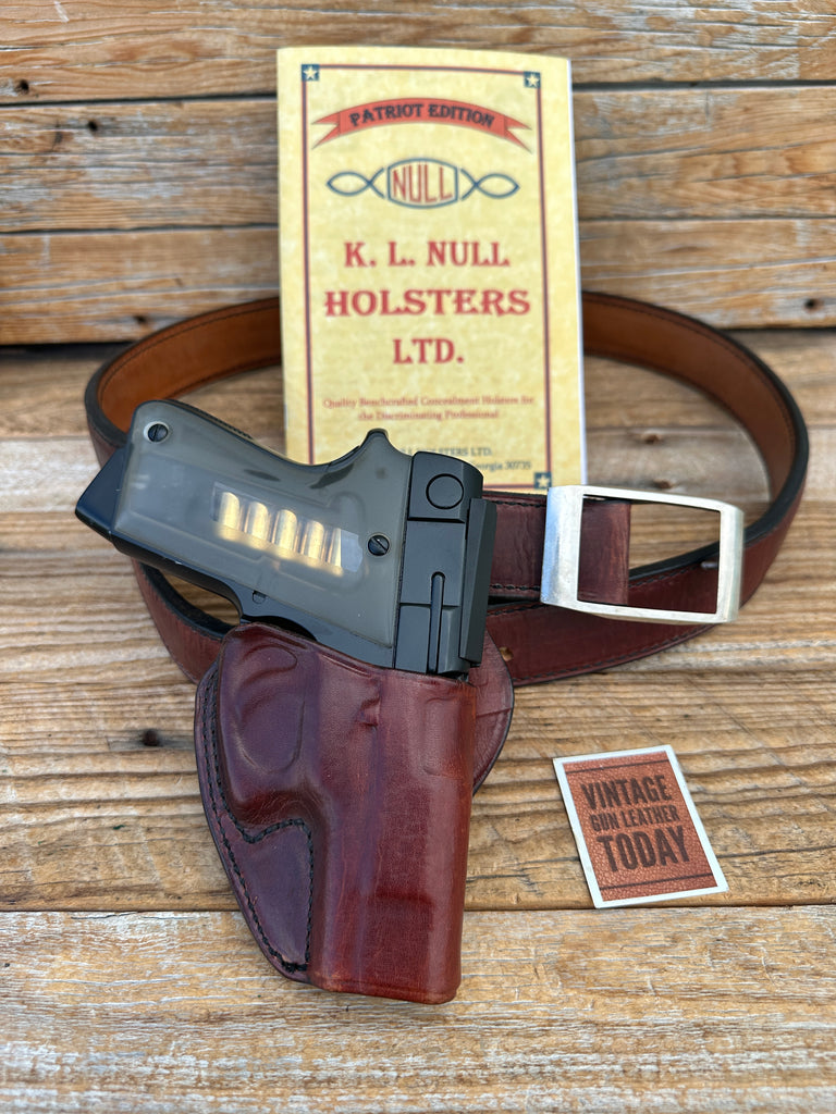 Vintage 1980's Ken Null Brown Super Speed Scabbard Horsehide Holster For S&W ASP