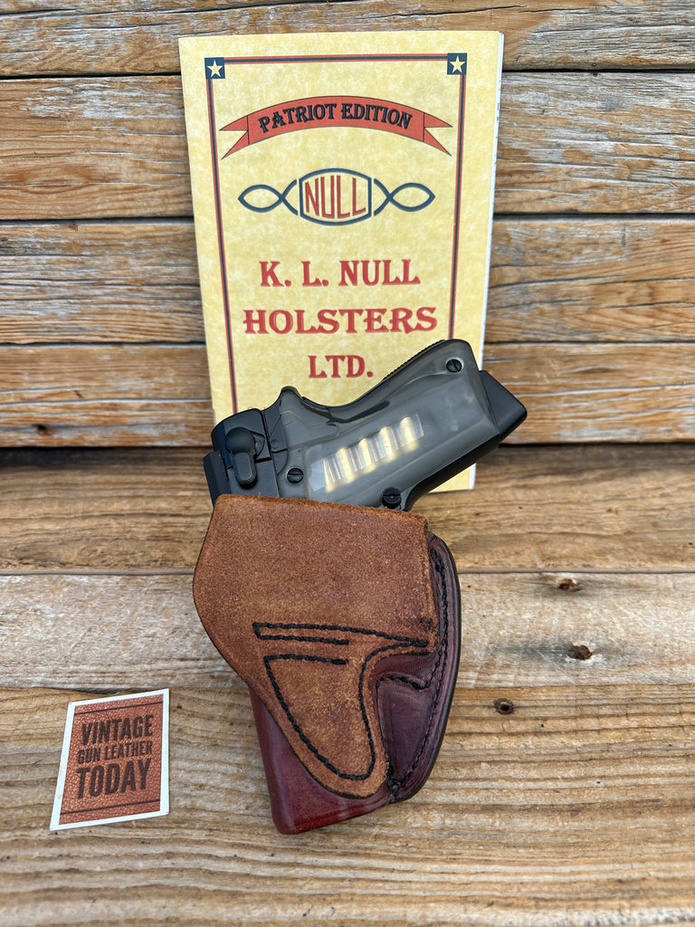 Vintage 1980's Ken Null Brown Super Speed Scabbard Horsehide Holster For S&W ASP