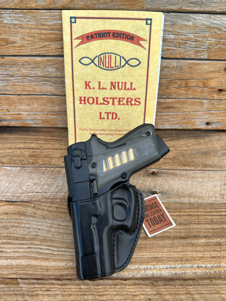 Vintage 1980's Ken Null Black Super Speed Scabbard Horsehide Holster For S&W ASP