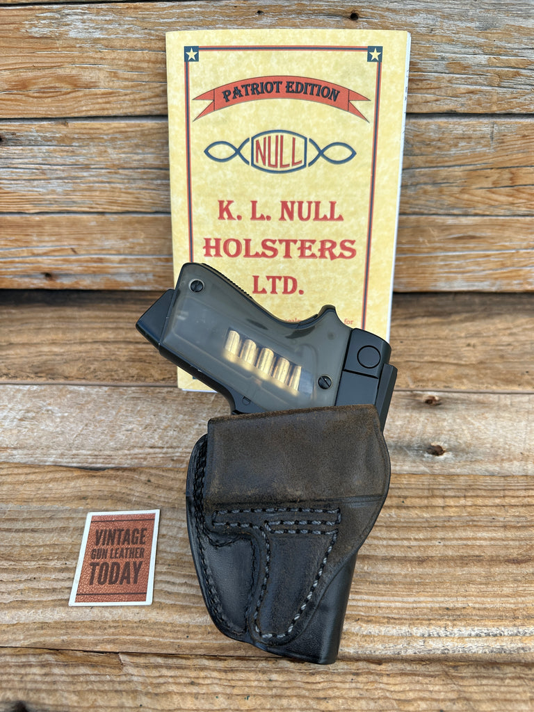 Vintage 1980's Ken Null Black Super Speed Scabbard Horsehide Holster For S&W ASP