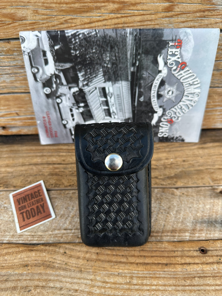 Tex Shoemaker Police EMS EMT Duty Black Leather Cigarette Glove Accessory Pouch,