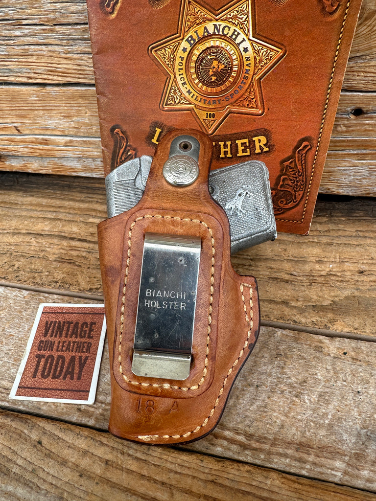 Vintage Bianchi Brown Leather OWB Holster #18 A For Colt 25 Auto or Similar