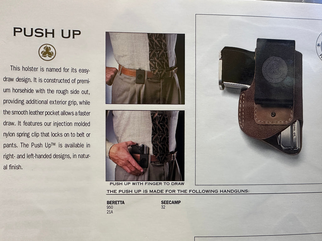 Vintage 1990's GALCO Brown Leather IWB Push Up Holster For L.W Seecamp Right