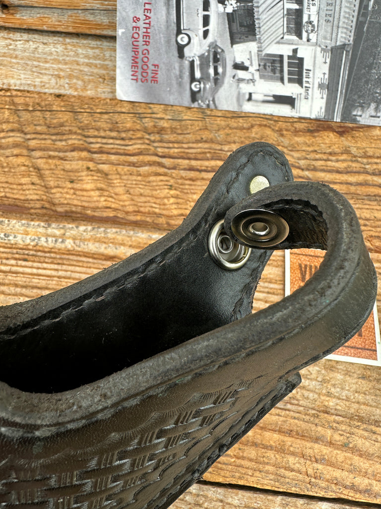Vintage Tex Shoemaker Basket Leather OWB Holster For Sterling .25 Auto