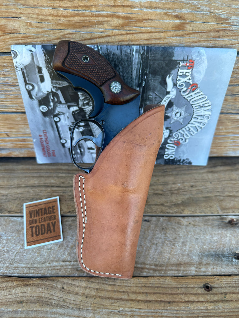 Vintage Tex Shoemaker Brown Leather FBI Style Holster 36 Chief Special 3" Right