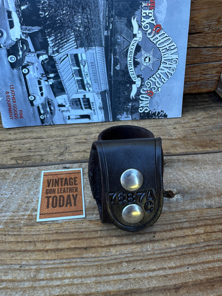 Tex Shoemaker Plain Brown Basket Flashlight Holder C 1 1/2" Diameter Light