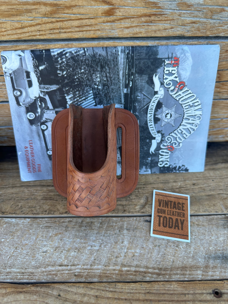 Tex Shoemaker Brown Leather Duty Flashlight Holder For C D 1.5" Diameter Light