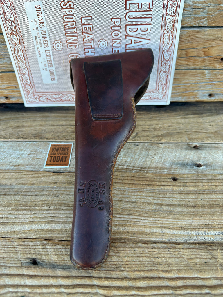 Eubanks Leather Basket Stamped Flap Holster For High Standard Sport King 6.75"