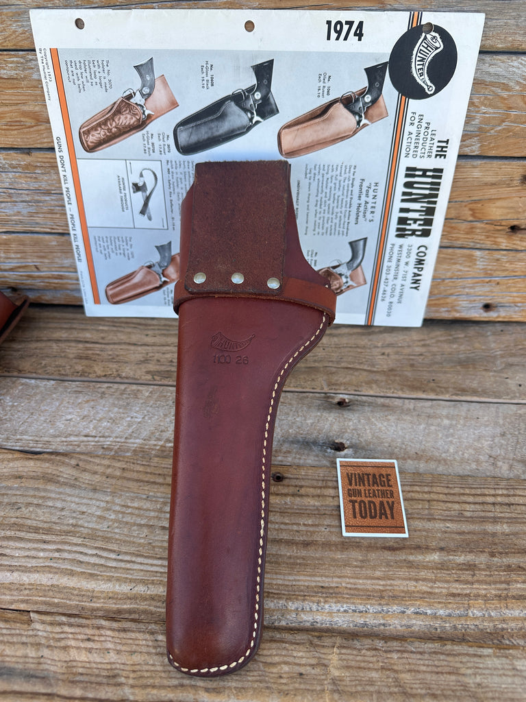 Vintage Hunter 1100 26 Brown Leather OWB Holster For Ruger T678 Mark I 6 7/8"