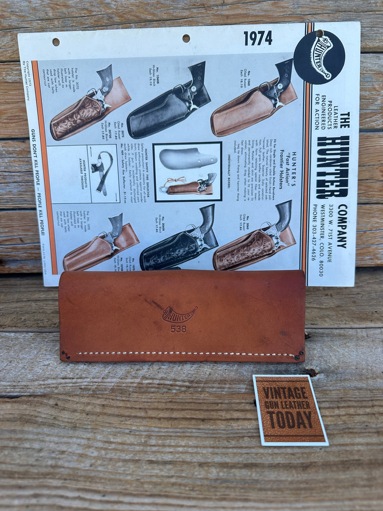 Vintage Hunter Brown Leather 12 Cartridge Ammo Bullet Belt Slide .38 / .357