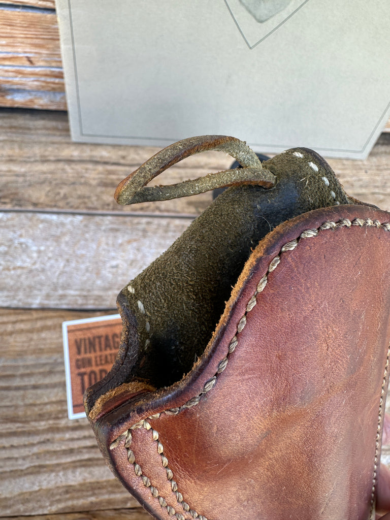 Vintage Safariland #43 Elk Suede Lined Brown Leather Holster For Single Action
