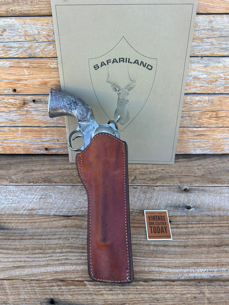 Vintage Safariland #43 Elk Suede Lined Brown Leather Holster For Single Action