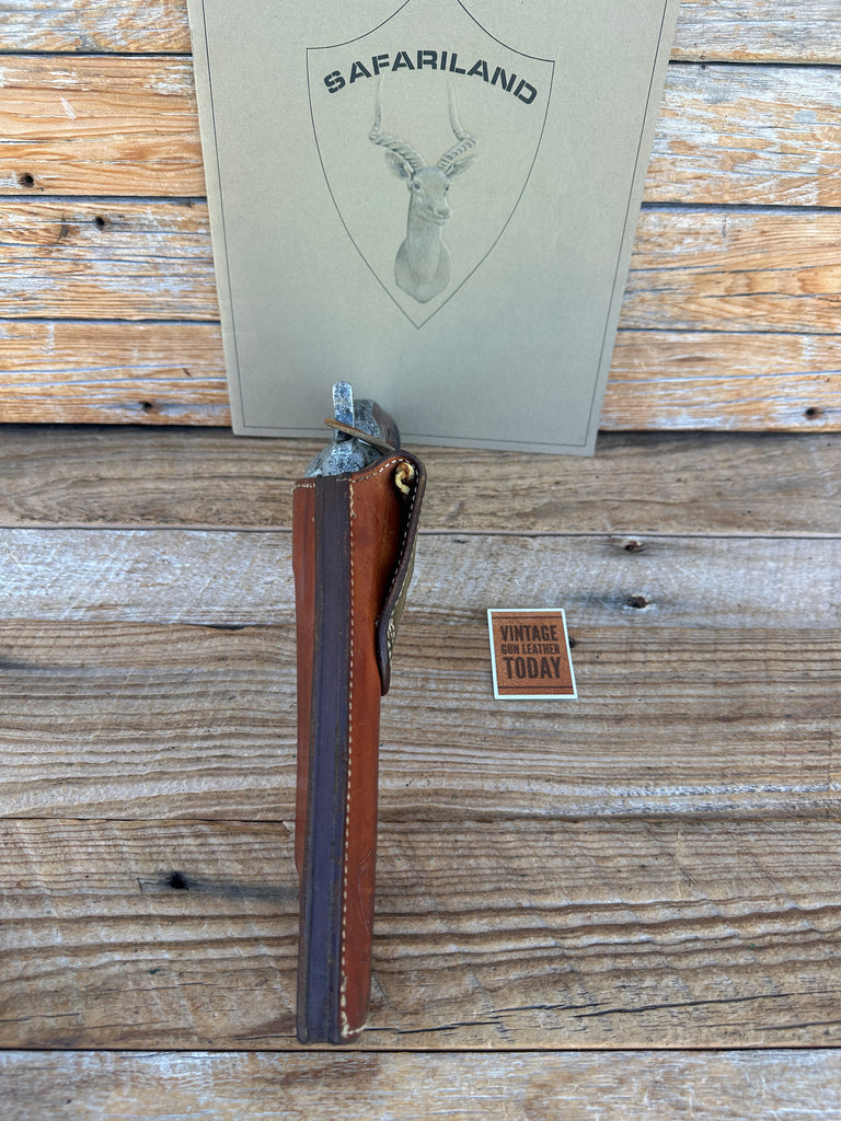 Vintage Safariland #43 Elk Suede Lined Brown Leather Holster For Single Action