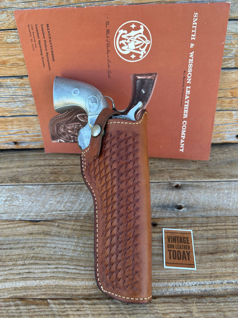 VTG Smith Wesson Brown Basket Leather Holster for Colt SAA Single Action Army
