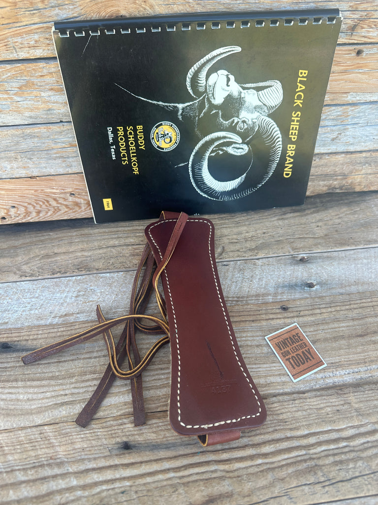 Vintage Black Sheep Deluxe Duck Strap Brown Leather Wool Lined 6 Straps