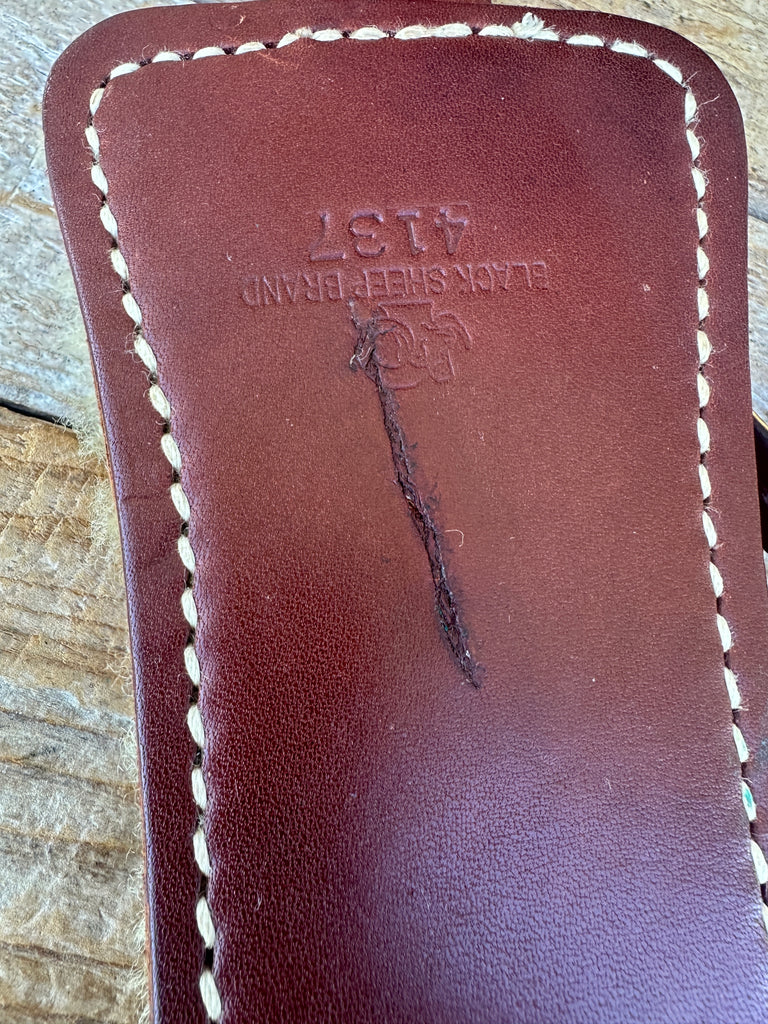 Vintage Black Sheep Deluxe Duck Strap Brown Leather Wool Lined 6 Straps