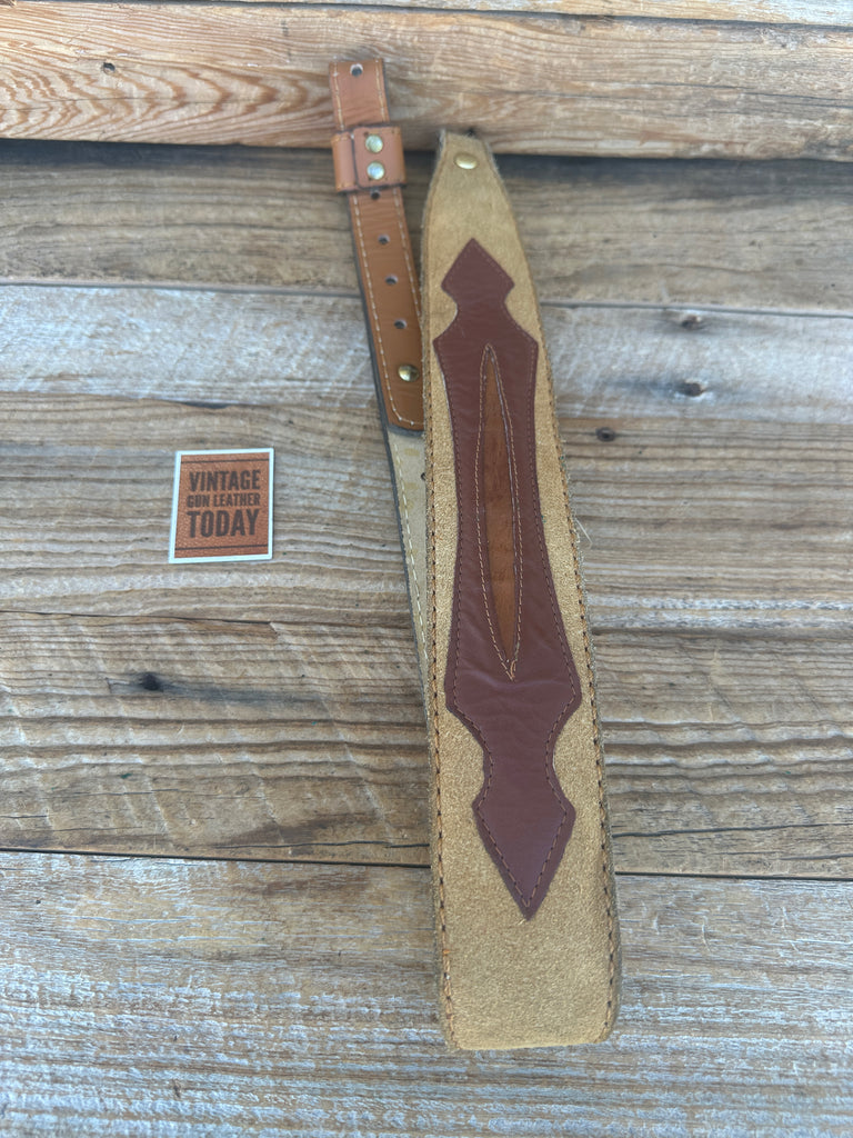 Vintage Winchester Brown Leather Cobra Type Sling w/ Design and Fancy Stitching