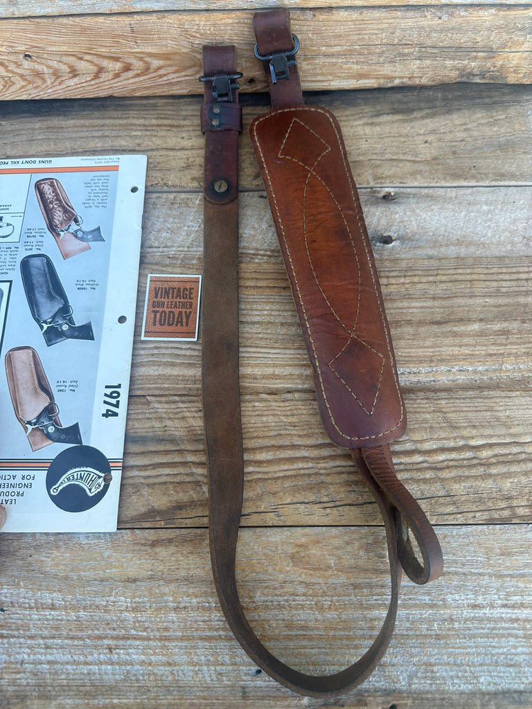 Vintage Hunter Padded Fancy Stitched Adjustable Rifle Sling w/ Swivels