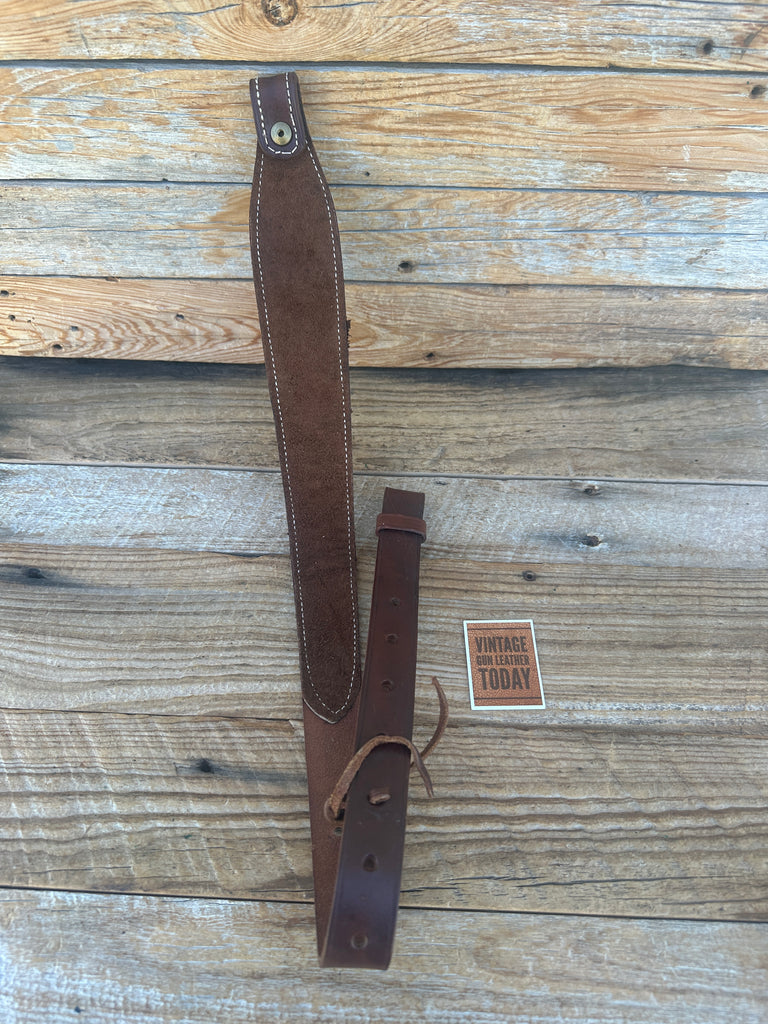 KassnarKassnar Brown Basket Stamped Suede Lined Adjustable Leather Rifle SlingBrown Basket Stamped Suede Lined Leather Rifle Sling