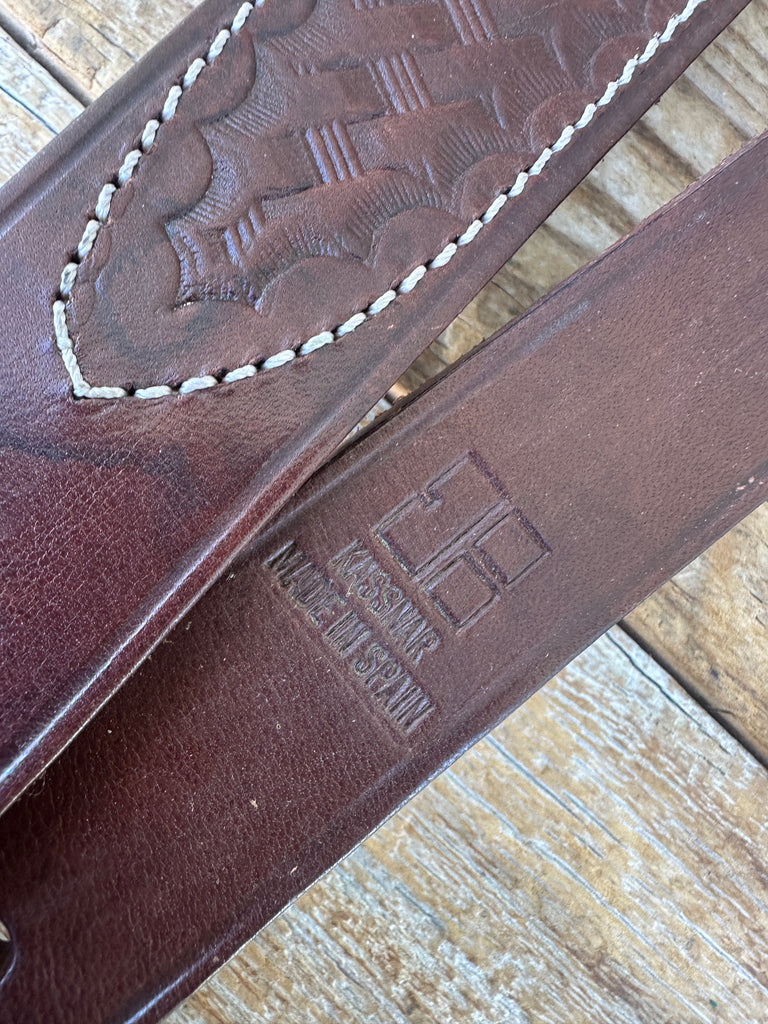 KassnarKassnar Brown Basket Stamped Suede Lined Adjustable Leather Rifle SlingBrown Basket Stamped Suede Lined Leather Rifle Sling