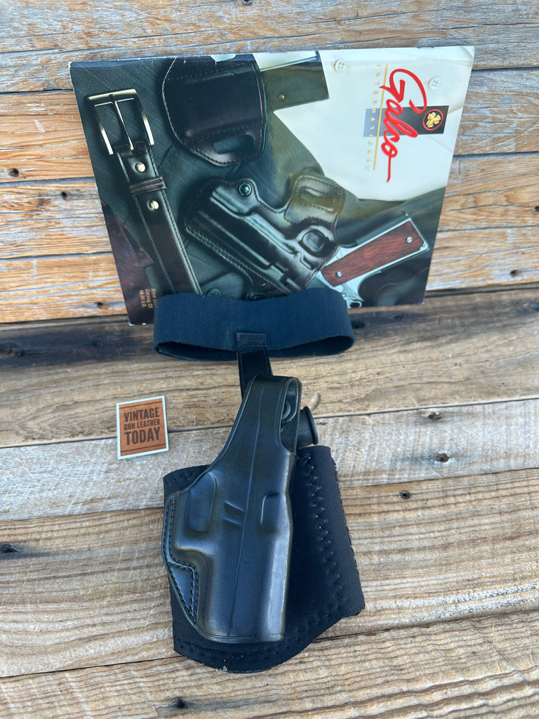 GALCO Angle Glove Black Leather Padded Ankle Holster For GLOCK 43 Sig P365 SAS