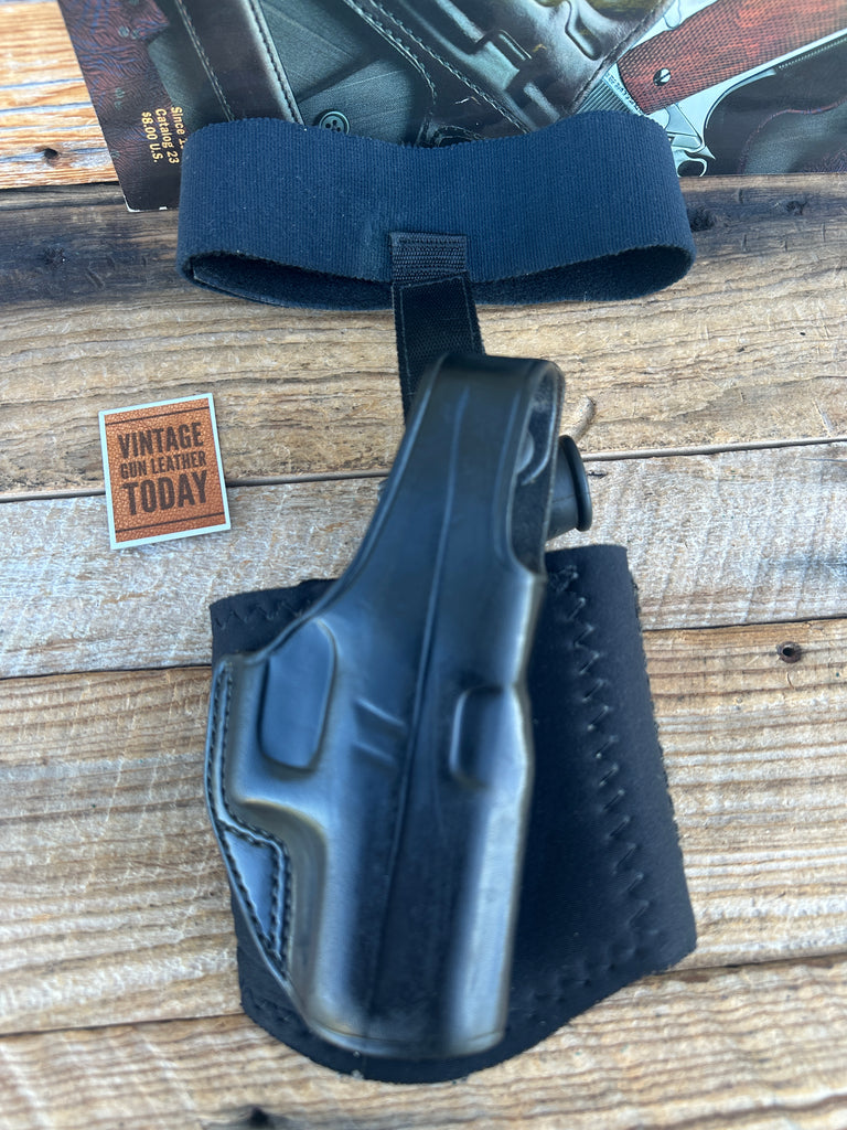 GALCO Angle Glove Black Leather Padded Ankle Holster For GLOCK 43 Sig P365 SAS