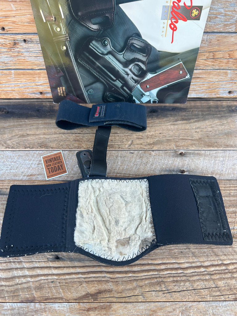 GALCO Angle Glove Black Leather Padded Ankle Holster For GLOCK 43 Sig P365 SAS