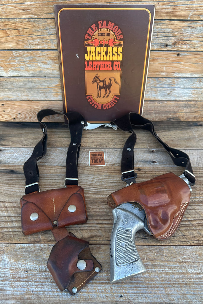 Vintage Jackass / GALCO Shoulder Holster Brown Leather For S&W N Frame Revolver