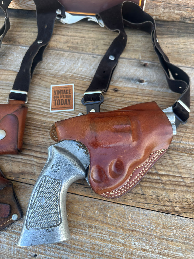 Vintage Jackass / GALCO Shoulder Holster Brown Leather For S&W N Frame Revolver
