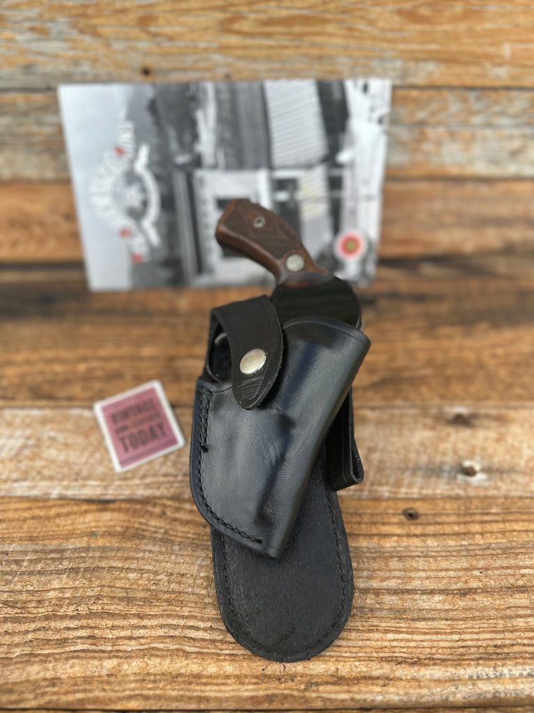 Vintage Tex Shoemaker Black leather Holster for S&W Bodyguard 2" J Revolver