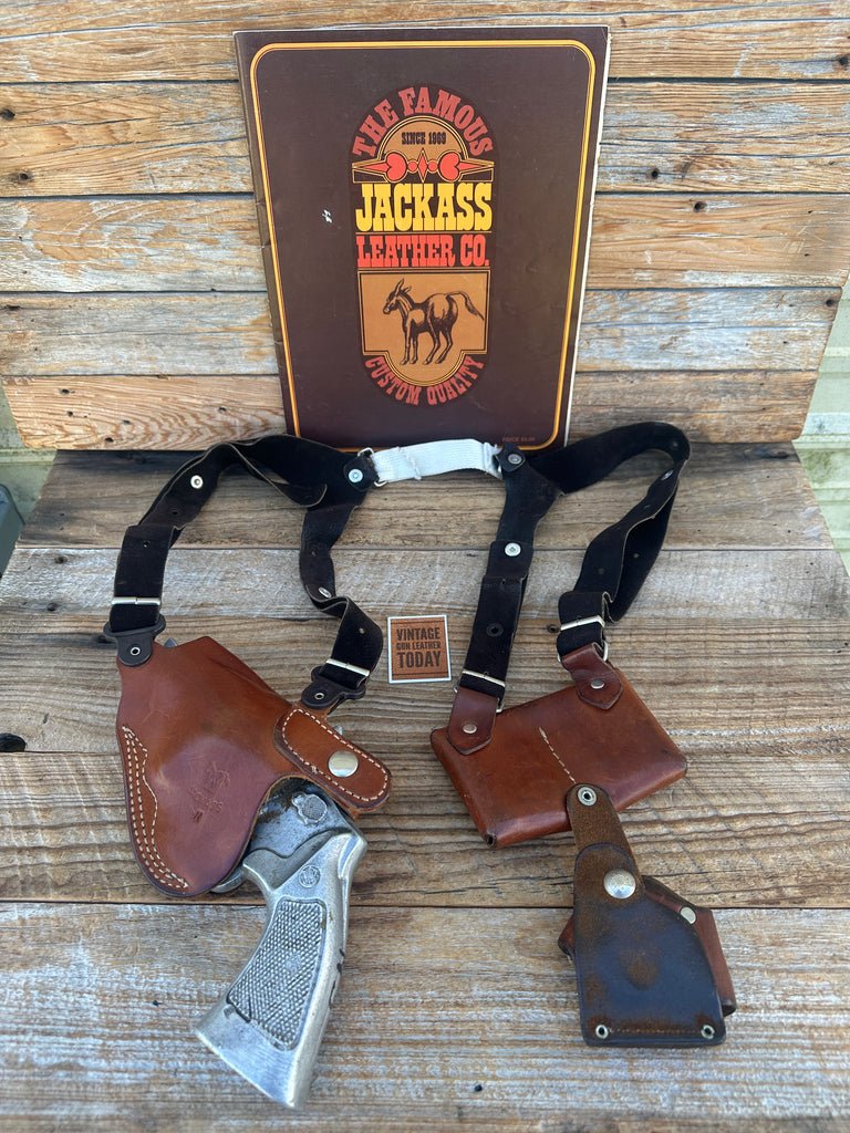 Vintage Jackass / GALCO Shoulder Holster Brown Leather For S&W N Frame Revolver