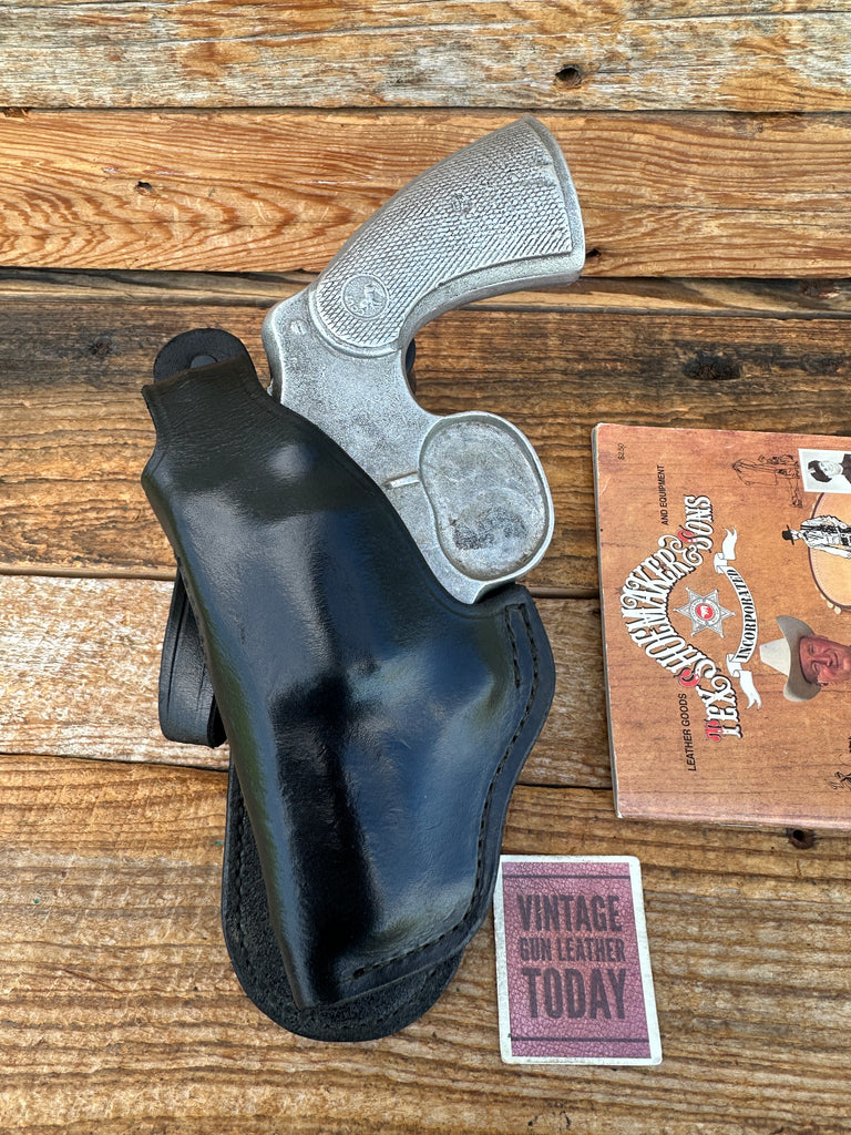 Vintage Tex Shoemaker 5PL Black Leather Paddle Holster For Colt Python 2.5" Left