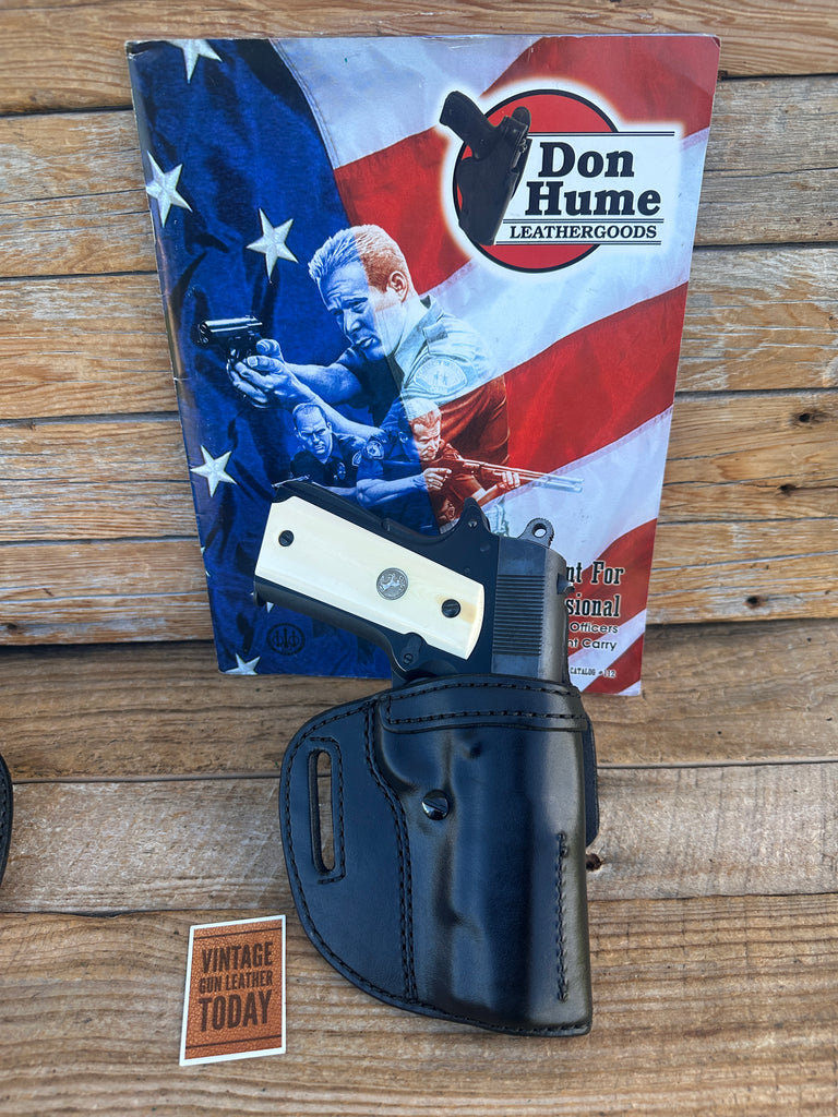 Vintage Don Hume Black Leather OWB Holster 009K For Colt 45 1911 Commander 4 1/4