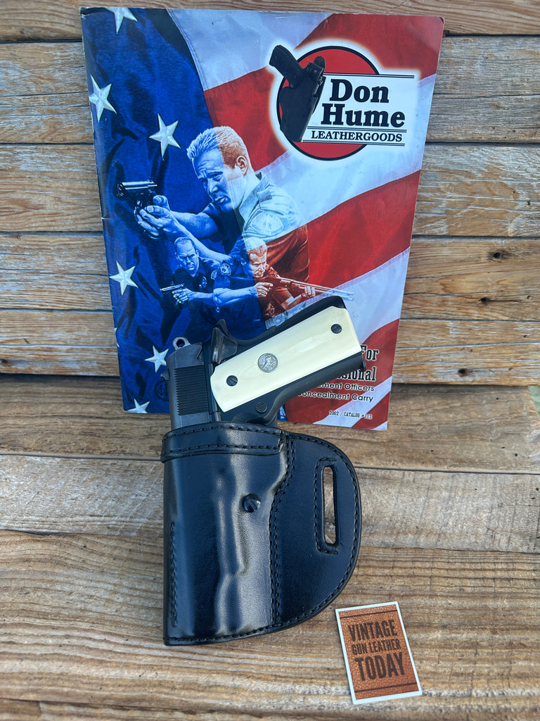 Vintage Don Hume Black Leather OWB Holster 009K For Colt 45 1911 Commander 4 1/4