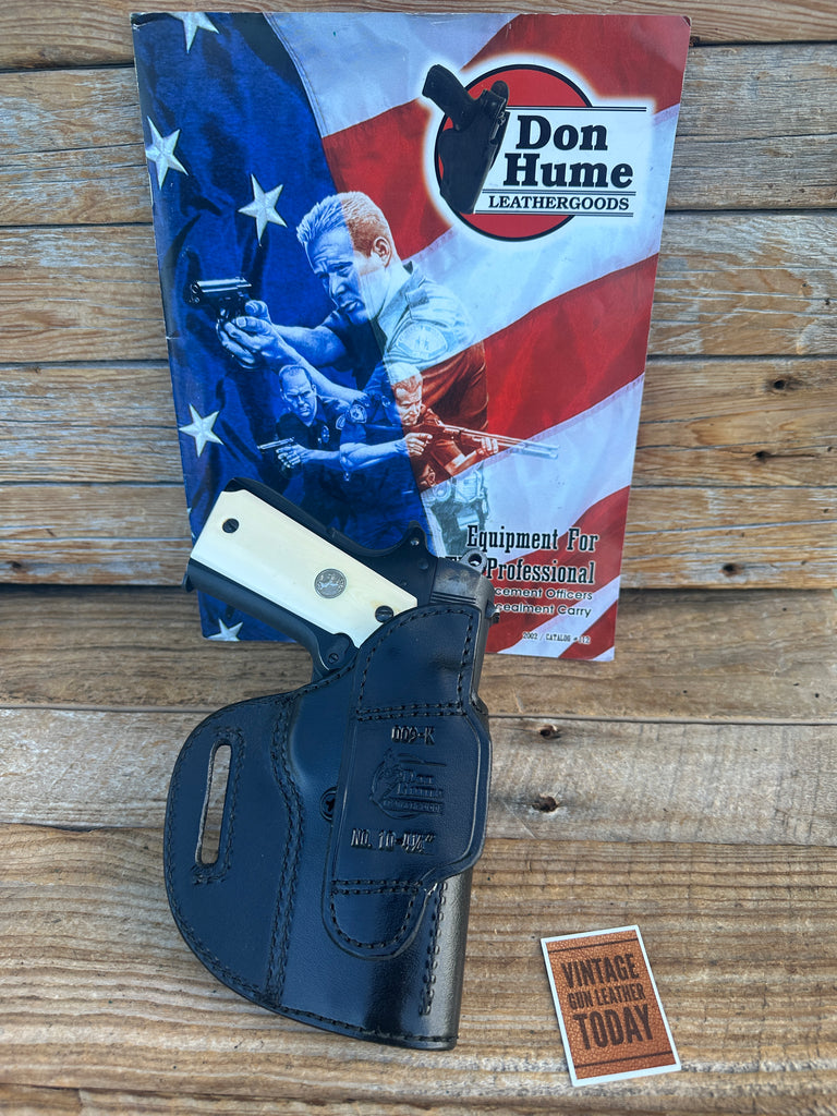 Vintage Don Hume Black Leather OWB Holster 009K For Colt 45 1911 Commander 4 1/4