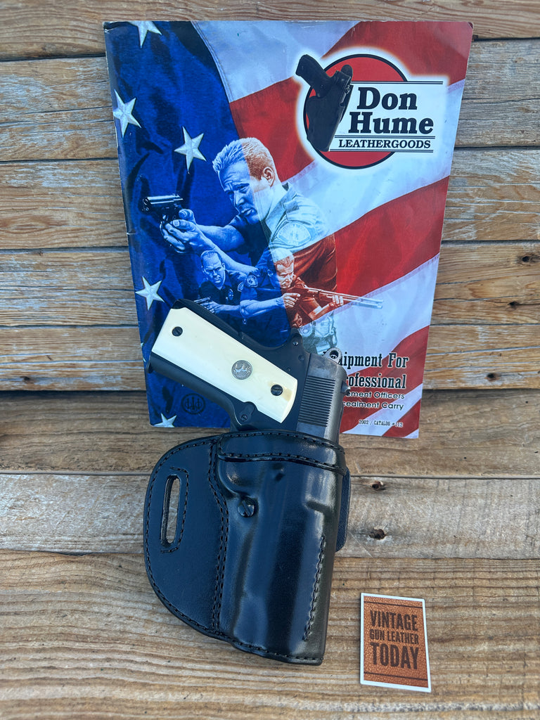 Vintage Don Hume Black Leather OWB Holster 009K For Colt 45 1911 Commander 4 1/4