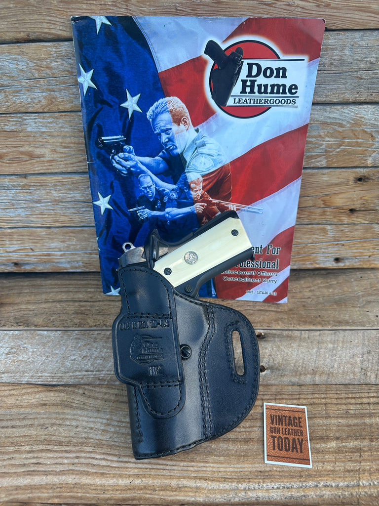 Vintage Don Hume Black Leather OWB Holster 009K For Colt 45 1911 Commander 4 1/4