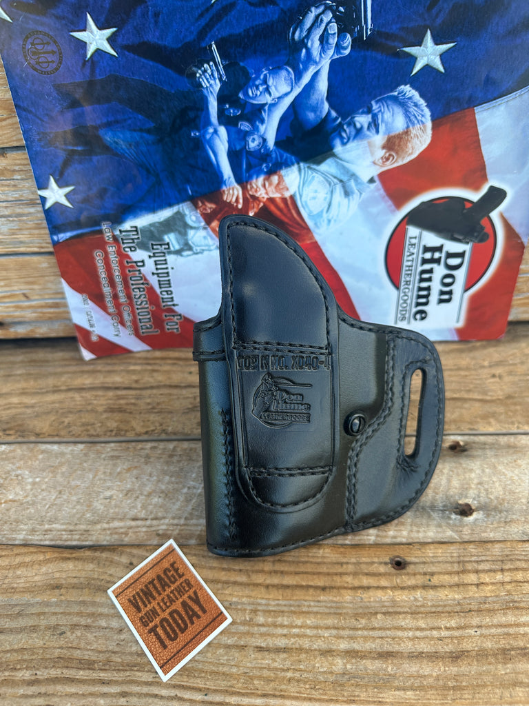 Vintage Don Hume Black Leather OWB Holster 009K For Springfield XD 40-4