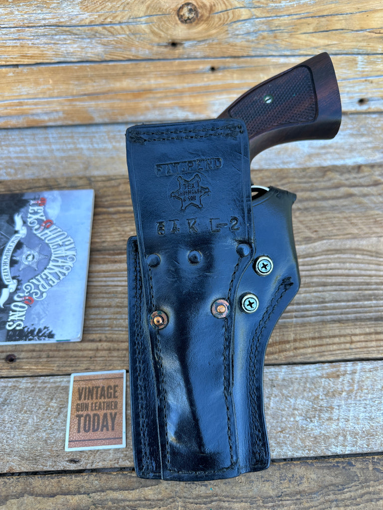 Tex Shoemaker L2 Black Basket Leather Holster For S&W K 10 12 15 19 4" Revolver