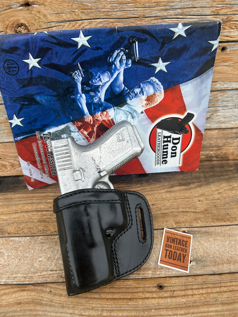 Vintage Don Hume Black Leather OWB Holster 009K For GLOCK G19 G23 G32