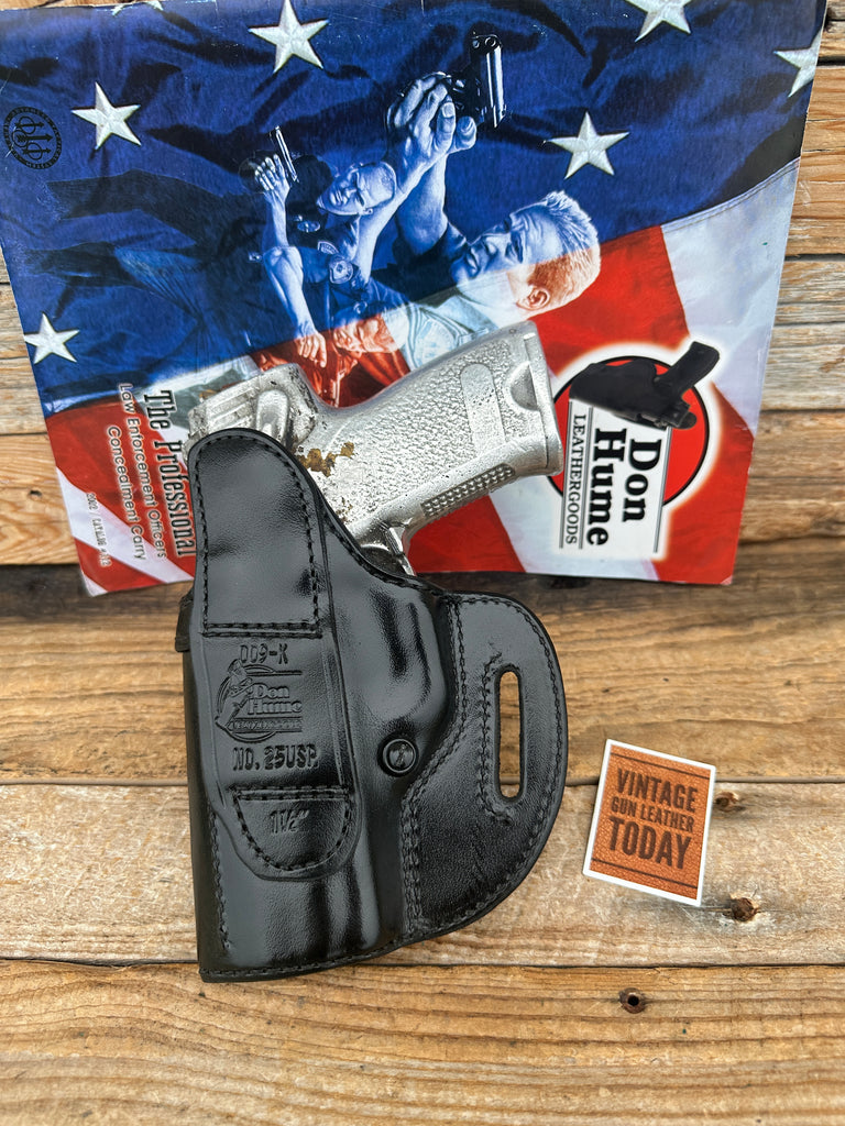 Vintage Don Hume Black Leather OWB Holster 009K 25 USP For H&K USP 9 / .40