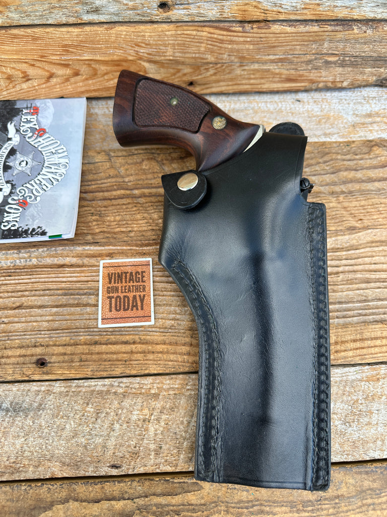 Tex Shoemaker Black Plain Leather 64 Holster For S&W K Frame Medium Revolver 5"